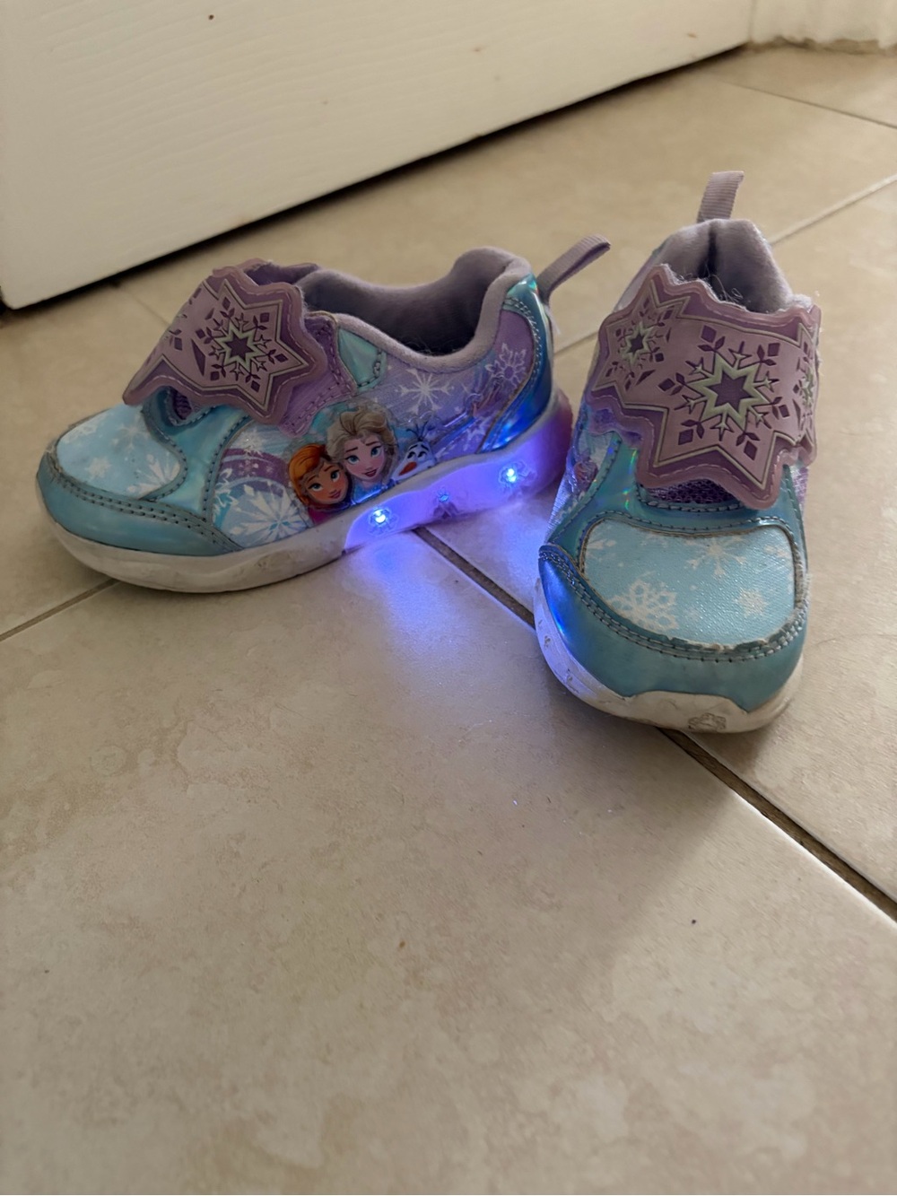 Target Kids Light-Up Sneakers with Blue and Purple Snowflake Design
